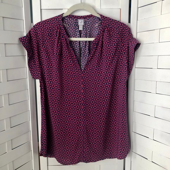 PENNEYS PINK BLUE SLEEVELESS BLOUSE SIZE S   NEW - Picture 1 of 7